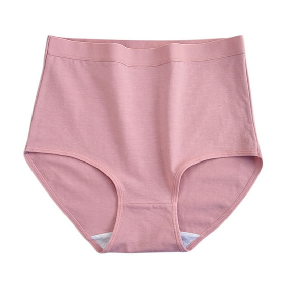 WULMLEO EveryWear Cotton Brief Period Plus Size Underwear - Heavy Absorbency - Comfortable, Thin, and Keeps You Dry from All Leaks Pink 3XL