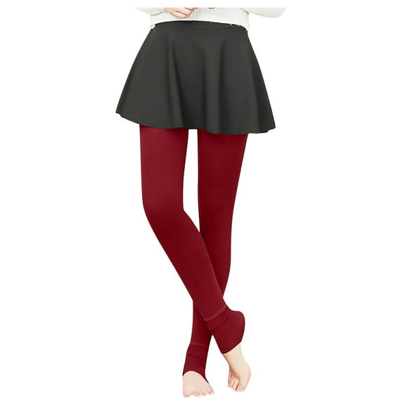 WULMLEO Fleece Lined Tights Women Thermal Pantyhose Leggings Casual Winter Warm Thicken Stockings Tights High Waist Yoga Pant Wine One Size