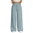 thumbnail image 1 of WULMLEO Fleece Wide Leg Sweatpants Women Trendy Straight Leg Baggy Sweat Pants Lounge High Waisted Drawstring Sweatpants Sky Blue S, 1 of 6
