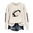 thumbnail image 1 of WULMLEO Football Sweaters Shirts Women Fall Long Sleeve Crew Neck Printed Soccer Game Fans Day Comfy Lounge Casual Sweatshirts Pullover Tops Beige M, 1 of 3