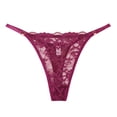 thumbnail image 1 of WULMLEO G String Thongs for Women, See Through Lace Underwear, Cheeky Low Rise T Back Tangas Wine M, 1 of 2