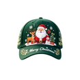 thumbnail image 1 of WULMLEO Green Christmas Santa Embroidery Baseball Hat Twill Cotton Like Curved Brim Adjustable Headwear B One Size, 1 of 7