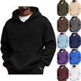 thumbnail image 1 of WULMLEO Hoodie Men Long Sleeve Oversized Sweatshirts 2026 Fall Winter Lightweight Athletic Vintage Warm Hoodies Tops with Pocket Black XL, 1 of 9