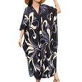 thumbnail image 1 of WULMLEO Kaftan Dresses for Women V Neck Batwing Sleeve Moomoo Nightgowns for Swimwear Plus Size Colorful Dresses Black One Size, 1 of 5
