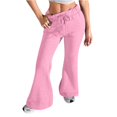 thumbnail image 1 of WULMLEO Ladies Fashion High Waist Sweatpants Loose Draw String Waist Solid Color Cargo Drawstring Pants Leisure Flares Pink 2XL, 1 of 9