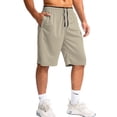 thumbnail image 1 of WULMLEO Men's Athletic Shorts with Pockets 11" Long Basketball Bottoms Lightweight Quick Dry Gym Workout Shorts for Training Khaki L, 1 of 7