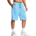 thumbnail image 1 of WULMLEO Men's Athletic Shorts with Pockets 11" Long Basketball Bottoms Lightweight Quick Dry Gym Workout Shorts for Training Light Blue M, 1 of 7