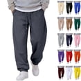 thumbnail image 1 of WULMLEO Men's Baggy Sweatpants with Pockets Drawstring Loose Fit Cuffed Gym Casual Joggers Dark Gray S, 1 of 6