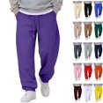 thumbnail image 1 of WULMLEO Men's Baggy Sweatpants with Pockets Drawstring Loose Fit Cuffed Gym Casual Joggers Purple 2XL, 1 of 6