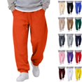 thumbnail image 1 of WULMLEO Men's Baggy Sweatpants with Pockets Drawstring Loose Fit Cuffed Gym Casual Joggers Saffron S, 1 of 6