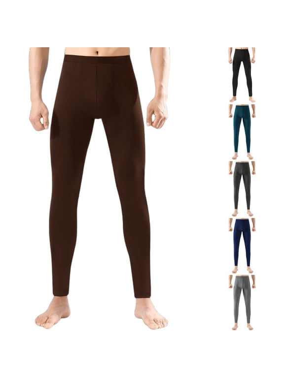 Men's Compression Pants Base Layer Running Tights Quick Dry Athletic Leggings for Gym Workout Yoga Brown 2XL