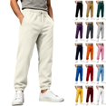thumbnail image 1 of WULMLEO Men's Jogger Pants with Pockets Drawstring Tapered Athletic Sweatpants for Gym Running Casual Beige 3XL, 1 of 7