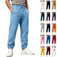 thumbnail image 1 of WULMLEO Men's Jogger Pants with Pockets Drawstring Tapered Athletic Sweatpants for Gym Running Casual Sky Blue L, 1 of 7