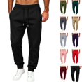 thumbnail image 1 of WULMLEO Men's Tapered Jogger Sweatpants Drawstring Waist with Pockets Cotton Athletic Lounge Pants Black L, 1 of 9