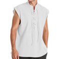 thumbnail image 1 of WULMLEO Mens Pirate Vest, Renaissance Tops Medieval Sleeveless Shirts Gothic Costumes Vampire Cosplay Cotton Outfits White L, 1 of 9