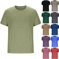 thumbnail image 1 of WULMLEO Mens T-Shirts Summer Crew Neck Casual Shirts Plain Short Sleeve Basic Tees Army Green L, 1 of 6