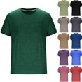 thumbnail image 1 of WULMLEO Mens T-Shirts Summer Crew Neck Casual Shirts Plain Short Sleeve Basic Tees Dark Green L, 1 of 5