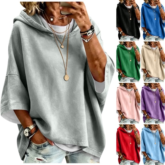 WULMLEO Oversized Hoodies for Women Stretch Drawstring Hooded Sweatshirts Pockets Light Green 2XL