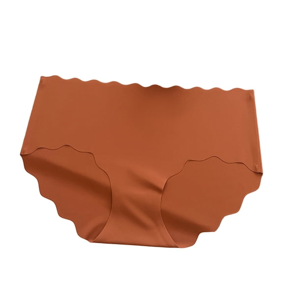 WULMLEO Seamless Briefs for Women Low Rise No Panty Line No Show Hipster Underwear Soft Stretch Lightweight High Cut Panties Ginger 2XL