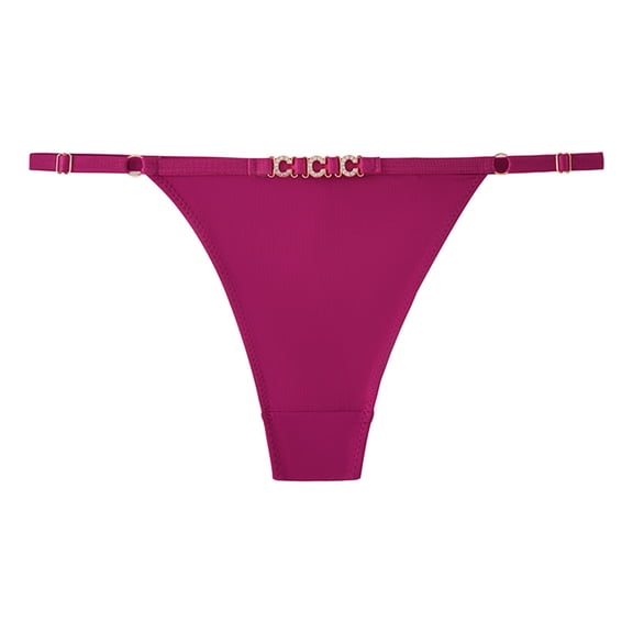 WULMLEO Seamless Thongs for Women T Back G String Low Rise Hipster Underwear Soft Breathable Sexy Bikini Lingerie Thongs Hot Pink L