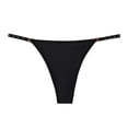 thumbnail image 1 of WULMLEO Sexy G-String Thong for Women – Solid Ring Linked Design Black S, 1 of 2