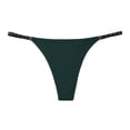 thumbnail image 1 of WULMLEO Sexy G-String Thong for Women – Solid Ring Linked Design Dark Green L, 1 of 2