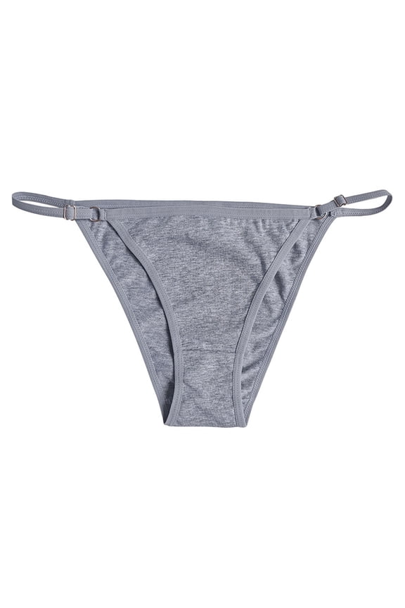 Sexy G-String Thong for Women – Solid Ring Linked Design Gray M