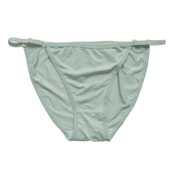 WULMLEO Sexy Lace Shine Strap G-String Thongs for Women Cheeky Glitter Underwear Low Rise Panties T-back Lingerie Briefs Mint Green L