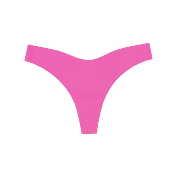 WULMLEO Sexy Seamless Thongs Panties for Women Low Rise T-Back No Show Bikini Briefs Ladies Seamless Hipster Underwear Pink XL