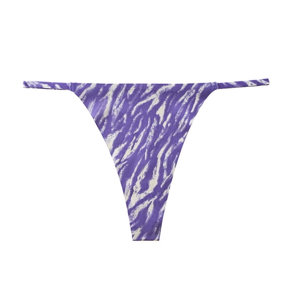 WULMLEO Sexy Underwear for Women Cotton High Waisted Bikini Underwear Sexy No Show Cheeky Panties Ladies Stretch V Waist Panty Purple XL