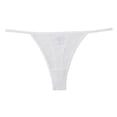 thumbnail image 1 of WULMLEO Sheer Lace G-String for Women, T Back Thong, Low Rise Cheeky Panty White L, 1 of 3