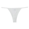 thumbnail image 1 of WULMLEO Sheer Lace G-String for Women, T Back Thong, Low Rise Cheeky Panty White M, 1 of 3