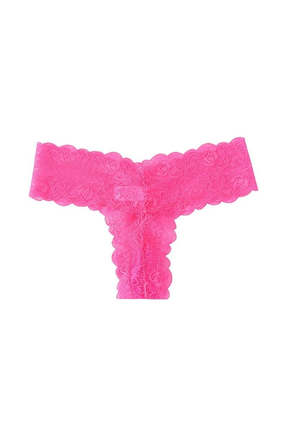 Signature Lace Original Rise Thong Pink L