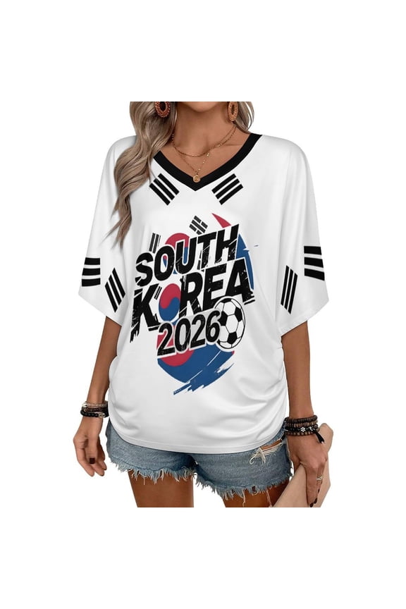 Soccer Cup 2026 Shirt Women Soccer Jersey USA Mexico Printed Tshirt Funny Graphic Loose Fit Tee Tops Dark Blue M