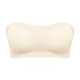 thumbnail image 1 of WULMLEO Strapless Bras for Women No Underwire Non-Slip Push up Bandeau Bras Front Closure Padded Invisible Everyday Bra Plus Size Beige 42, 1 of 8