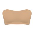 thumbnail image 1 of WULMLEO Strapless Bras for Women No Underwire Non-Slip Push up Bandeau Bras Front Closure Padded Invisible Everyday Bra Plus Size Camel 42, 1 of 5