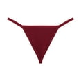 thumbnail image 1 of WULMLEO Thong Underwear Women Comfortable V String Panties Sexy Cozy T-Back Brief Seamless High Waisted Underwear Flowy Bikini Deep Red M, 1 of 2