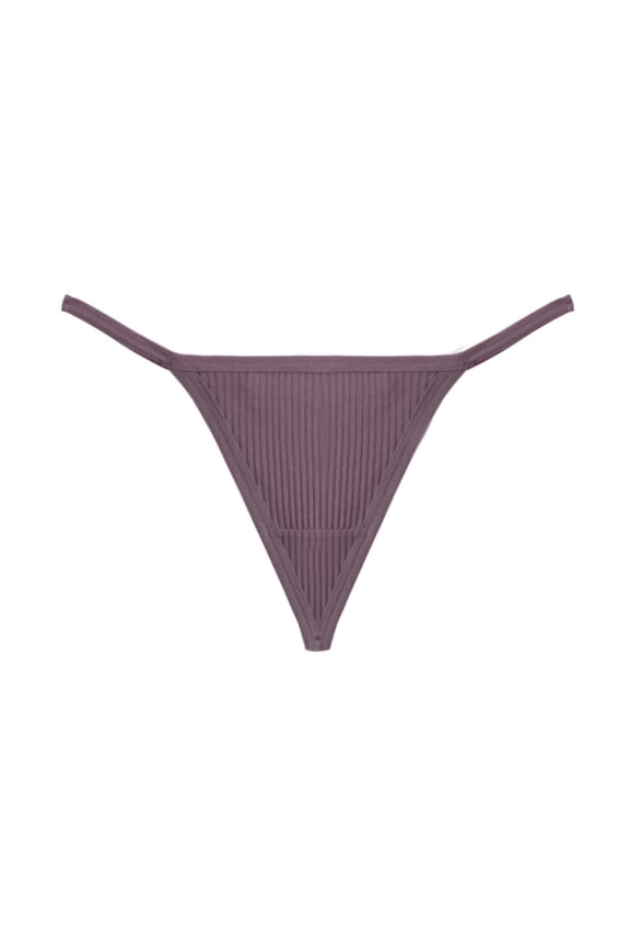 Thong Underwear Women Comfortable V String Panties Sexy Cozy T-Back Brief Seamless High Waisted Underwear Flowy Bikini Purple XL