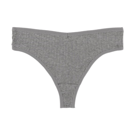 WULMLEO Thongs Breathable Panties for Women High Waisted Sexy Underpants Funny Underwear Tummy Control Solid Cheeky Hipsters Gray S