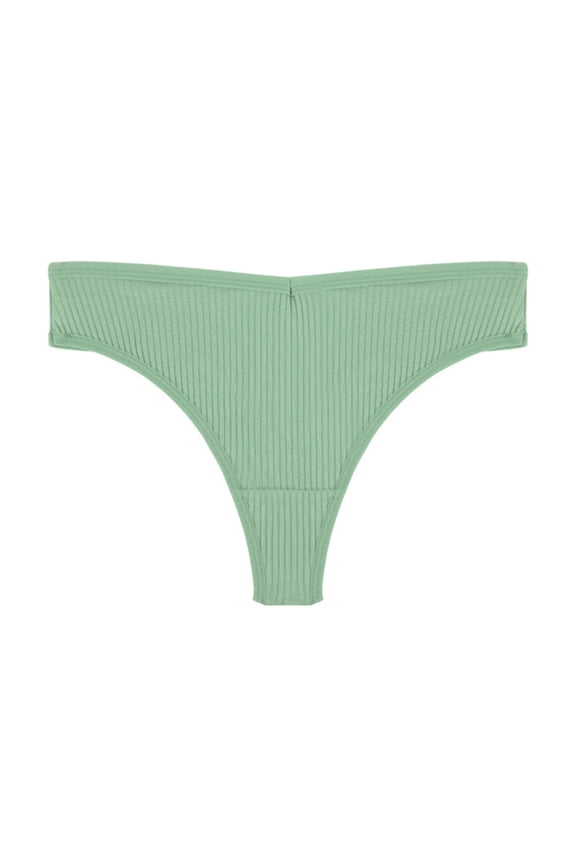 Thongs Breathable Panties for Women High Waisted Sexy Underpants Funny Underwear Tummy Control Solid Cheeky Hipsters Mint Green L