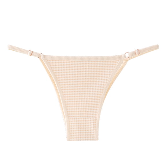 WULMLEO Thongs For Women Lightweight String Thongs Stretch G String Underwear Soft Bikini Low Rise Panties Sexy Fitted Bikini Yellow XL