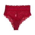 thumbnail image 1 of WULMLEO Thongs For Women Sexy Floral Bikini Thongs High Rise Seamless Flowy Underwear Lightweight Briefs G String Soft Panties Red S, 1 of 3