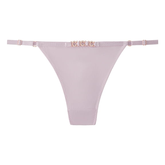 WULMLEO Thongs For Women Sexy Lingerie Sexy Letter Print Thongs Lounge G String Panties High Rise Underwear Lightweight Bikini Light Gray S