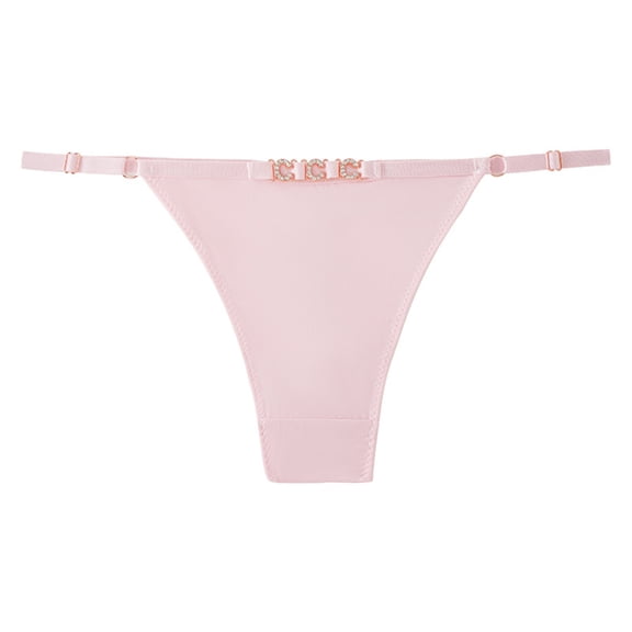 WULMLEO Thongs For Women Sexy Lingerie Sexy Letter Print Thongs Lounge G String Panties High Rise Underwear Lightweight Bikini Pink S