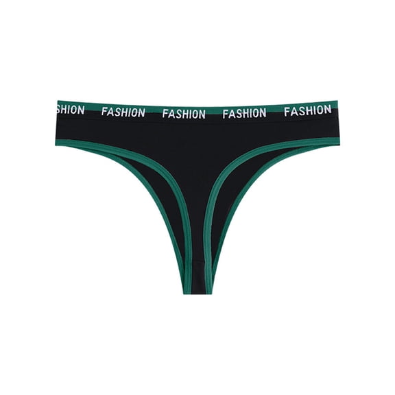 WULMLEO Thongs for Women Sexy,Seamless Underwear for Ladies Cotton Thongs for Women Low Rise with Thick Band Dark Green M