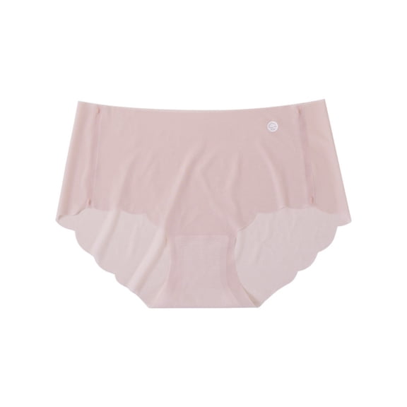 WULMLEO Traceless Underwear for Women Seamless Lightweight Comfort Briefs Ladies Mid Waisted Breathable Soft Stretch Panties Pink S