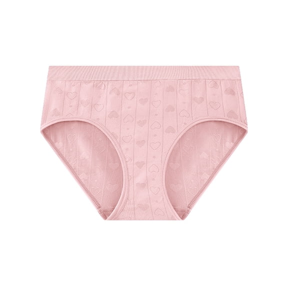 WULMLEO Underwear for Women Sexy Stretch Mid High Rise Seamless Underwear Comfort Breathable No Show Solid Color Panties Pink M