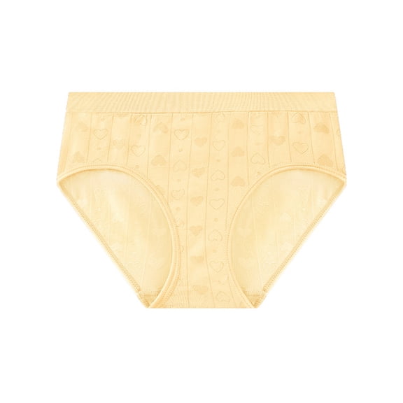 WULMLEO Underwear for Women Sexy Stretch Mid High Rise Seamless Underwear Comfort Breathable No Show Solid Color Panties Yellow XL