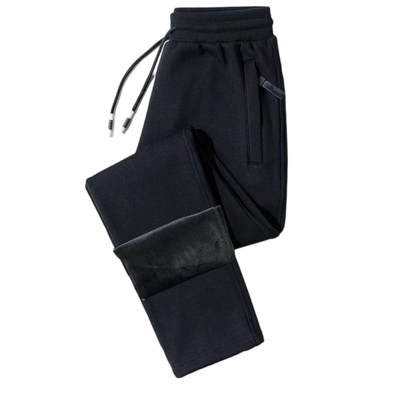 WULMLEO Unisex Stretch Quick Drying Pants, Winter Fleece Lined Sweatpants Thicken Warm Active Running Jogger Pants Dark Gray M