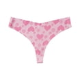 thumbnail image 1 of WULMLEO Valentines Sexy Thongs For Women Soft Hearts Print Thong Underwear T-Back Bikini Sexy High Waisted Underwear Lightweight Panties Pink M, 1 of 3